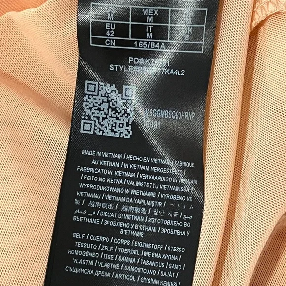 Guess bodysuit size M blush pink satin front mesh - Picture 5 of 9